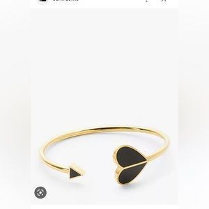 Kate spade New York heart large cuff gold/black adjustable bracelet